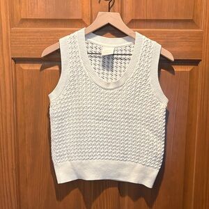 Varley White Knit Sleeveless Sweater